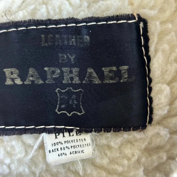 Vintage Leather by Rapael Suede Sherpa Lined Snap Front Rancher Vest Medium - Picture 3 of 6